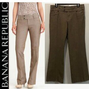 Banana Republic The Sloan Fit Flare Pants Brown Size 10 Stretch Comfortable